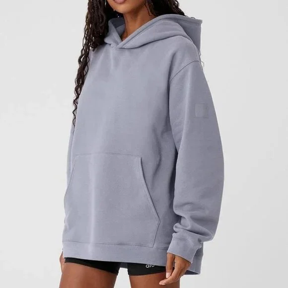 ALO Yoga | Renown Heavyweight Hoodie | Fog | Unisex (L) - Picture 4 of 5